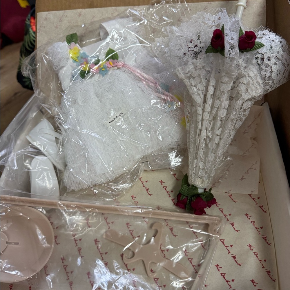 Lace Parasol with Floral Accents